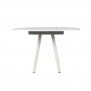 Стол ВВР Элип-2 Мрамор марквина белый/белый профиль